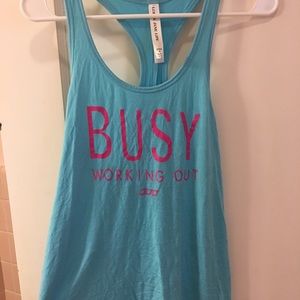 Blue racer back workout tank